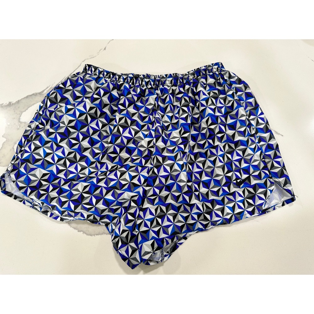 Nike Running Shorts Geometric Print Blue Black White Medium M Women